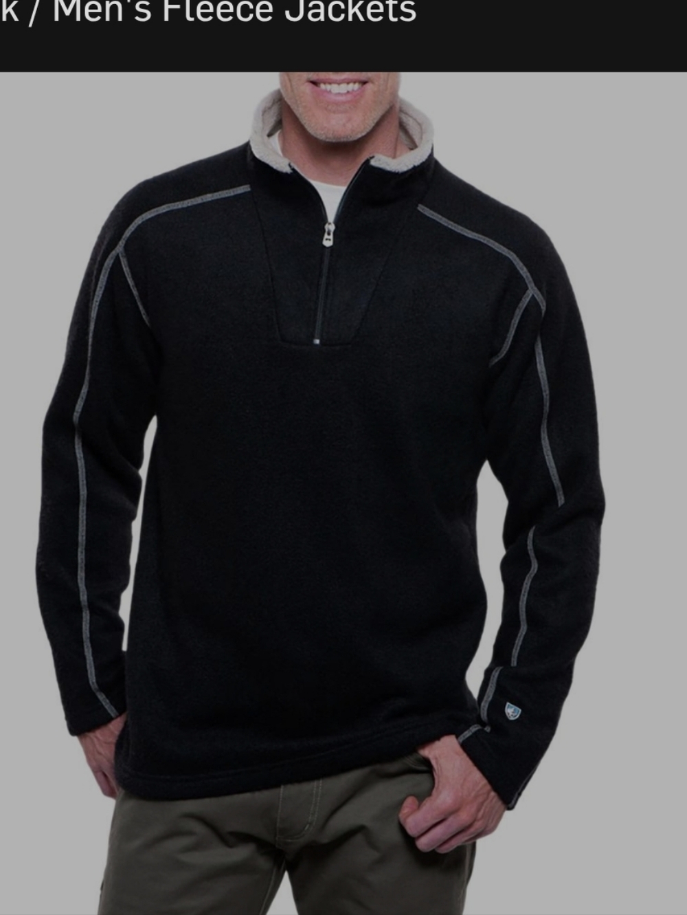 KUHL Europa Mens  1/4-Zip Fleece Technical Outdoor Jacket Large